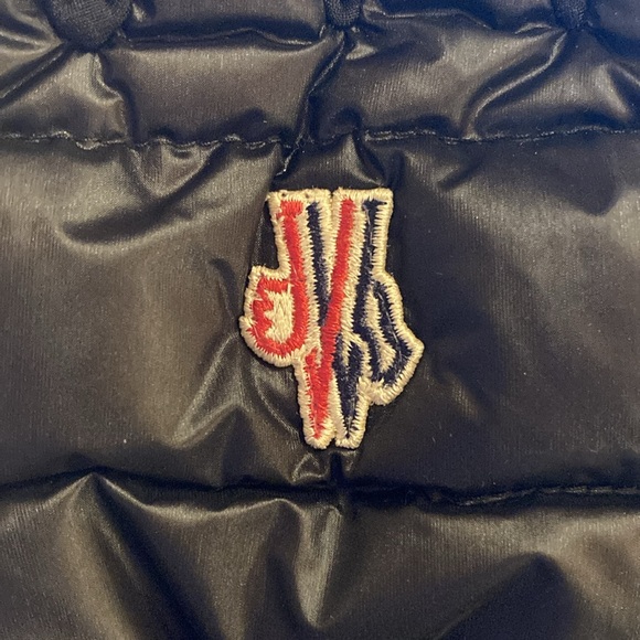 MONCLER AUTHENTIC Women's Black Leather Puffer Quilted Grenoble Gloves Size M - Picture 4 of 16